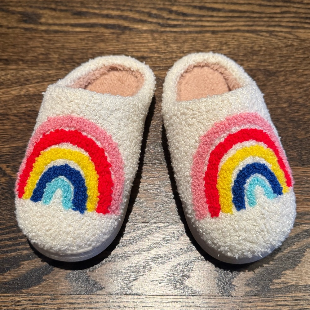 Cozy Rainbow Slippers